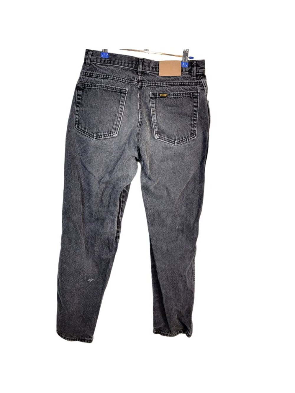 HIS Jeans Women 32 x 30 Vintage 90s Black Relaxed Straight Leg Denim High Rise